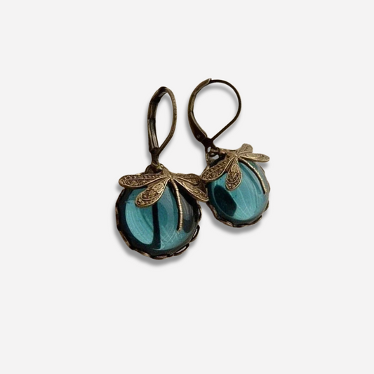 Libelle | Boucles d’oreilles dorées vintage
