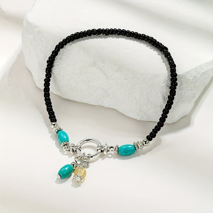 Maëlys | Cheville turquoise à pampilles